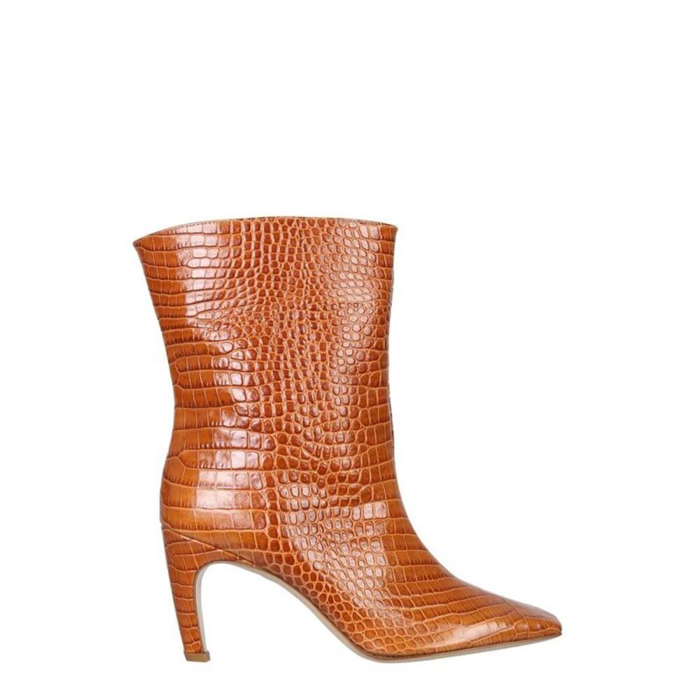 GIA BORGHINI Women's Pointed Toe Heeled Ankle Boots Women BROWN